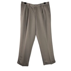 Dockers Premium Men Khaki Pants 38W Pleated Flat Front Classic Work Business